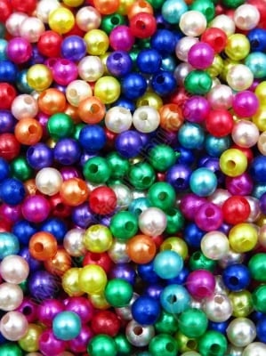 Mărgele din plastic 5mm, gaură mixtă 1.5mm, 1 pack 40g ~600 pcs 312851