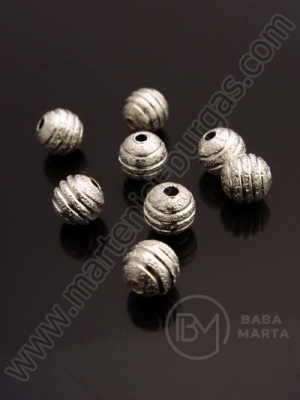 Bilă metalică 6mm albă goală cu margine 10 buc 301119