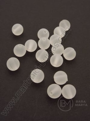 Margele 6mm alb mat gaură 1mm 40g ~340 buc 311373
