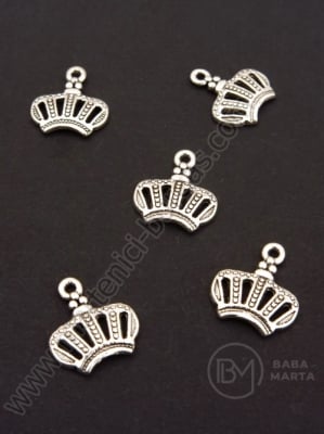 Pandantiv coroană 14x12.5mm culoare argintiu 1 pachet 20 buc 306026