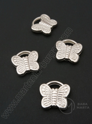 Pandantiv SSV fluture 16x18mm culoare argintiu 1 pachet 40 buc 318498