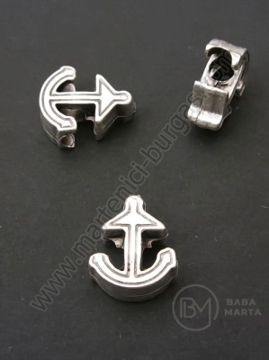 Margele metallice ancoră 15x13x6mm color argintie gaură 4mm 1 pachet 5 buc 306383