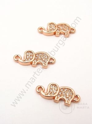 Element elefant 16x7mm cu zirconii forjat 1 bucata 305101