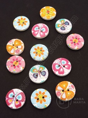 Nasture din lemn 15x4mm gaură mixtă 2mm 1 paket 20 pcs 327149