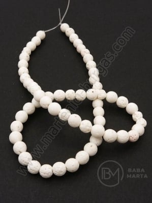 Colier Piatră vulcanică - LAVA 6mm alb ~63 bucăți 1 buc 352249