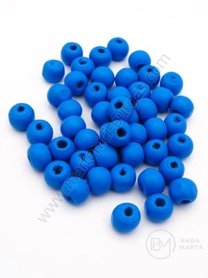 Bilă de lemn 8x7mm gaură albastră ~3mm 1 paquet 40g ~215 buc 321320