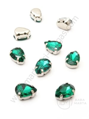 Granule de piatră de sticlă (cristal) 8x10mm în cutie metalică 1 pachet 4 bucăți 151639