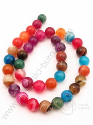 Bilă mixtă de agate dungat 10 mm ~38 pieces 351555