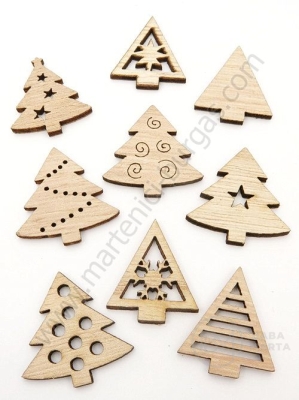 Figurine de Crăciun mix 25~27x20~27x2~2.5mm din lemn 1 pack 10 pcs 182193