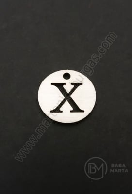 Pandantiv litera X oțel 13x1mm gaură 1.5mm 1 buc 305587