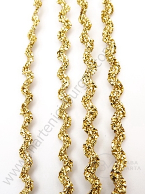 Bandă de lame 2.5 mm aurie zig-zag ~33 meters 411136