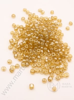 Mărgele de sticlă transparente ocru perlat 3mm 50g 333113
