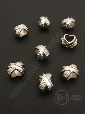 Margele SSV 11x8x8mm culoare argintie gaură 6mm 1 pachet 80 buc 318638