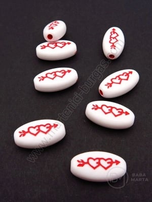 Figurină inimă 17x10x4.5mm gaură 2mm 1 pachet 40g ~58 buc 312777
