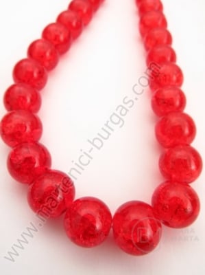 Bilă de vitola 10mm red craquelat 80cm ~85 buc 1 buc 343197