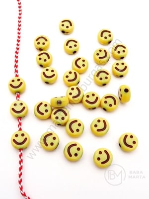 Mărgele 7x4mm smile galben gaură 1.6mm 1 pachet 40g ~300 buc 312792