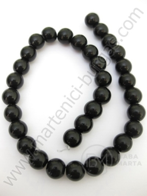 Mărgele de sticlă neagră 10 mm. ~33 buc. Prima dată. 343053