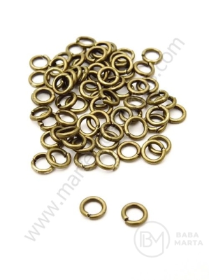 Inel metalic 5x1mm culoare bronz antic 1 pachet 200 buc 302116