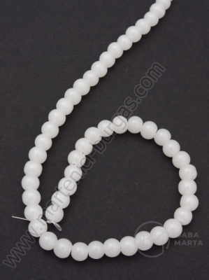 Mărgele de sticlă 6mm imitație de jeleu alb ~50 bucăți 1 bucată 343484