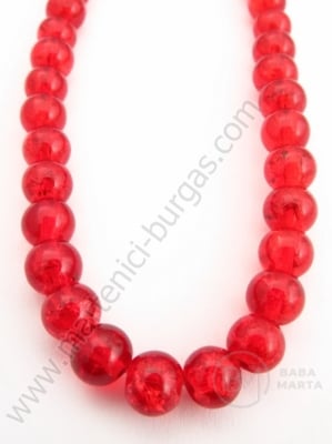 Bilă de vitola 6mm craquelat roșu 80cm ~140 buc 1 buc 343174