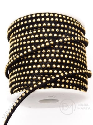 Pietre întoarse late naturale 3x2mm negre cu pietricele 1 metru 421136