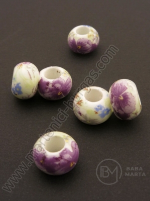 Mărgele de porțelan 13x9mm pictate 1 buc 335226