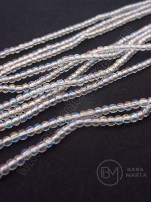 Sticlă 2.5 mm transparent AB gaură 0.7 mm prima parte 35.5 cm ~175 buc 343801