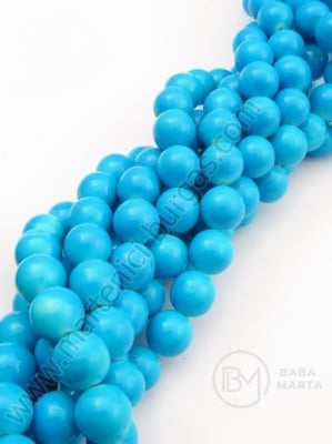 Șir de mărgele de sticlă 12mm albastru ~70 buc 1 buc 343309
