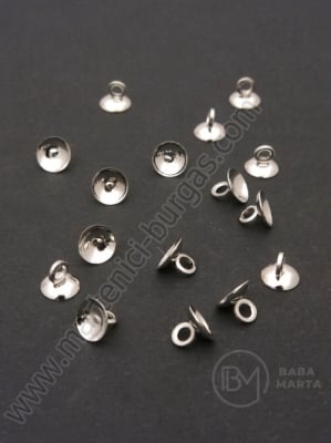 Pandantiv metalic cu pălărie 5,5x6mm, culoare argintie, 1 pachet, 10 buc. 301865