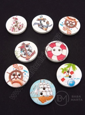 Nasture din lemn 20x4.5mm gaură mixtă 2mm 1 paket 10 pcs 327150