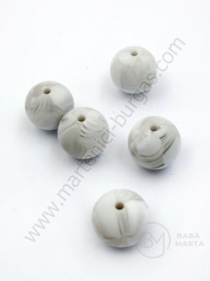 Bilă de mărgele din silicon 15mm gaură 2mm 1 paquet 5 buc 317069