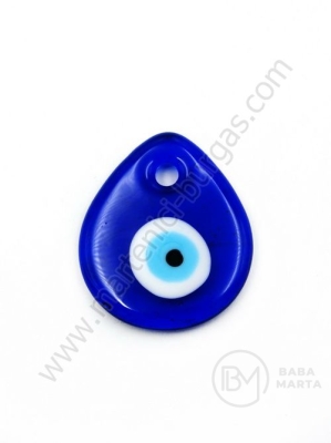 Pandantiv din lampwork ochi albastru 34x30x5mm 1 bucată 335337