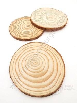 Bloc de lemn rotund 70~80x~6mm 2 pieces 182199