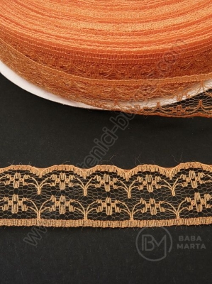 Panglică de dantelă 22mm orange pastel 10 meters 451376