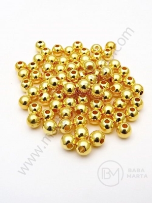 Mărgele SSB aurii 5mm gaură 1.4mm 1 pachet ~250 buc 318667