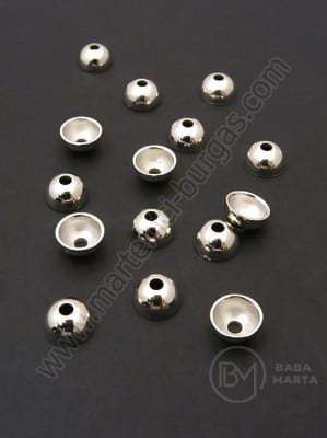 Margele SSV pălărie argintie 8x4mm, gaură 1mm, 1 pachet, 300 buc. 318650