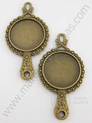 Pandantiv metalic 60x32mm bronz antic NF 1 bucată 308001