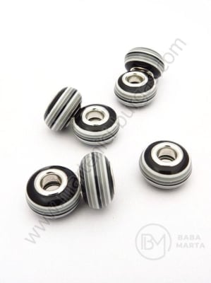 Mărgele colorate din cauciuc 14x8mm gaură 5mm 1 pachet 5 buc 311404