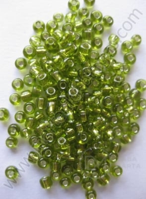 Mărgele de vitsila verde österret cu fir metalic 3mm 50g 333080