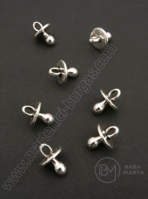 Pandantiv metalic 13x10x10mm culoare argintie 1 pachet 10 buc 308910
