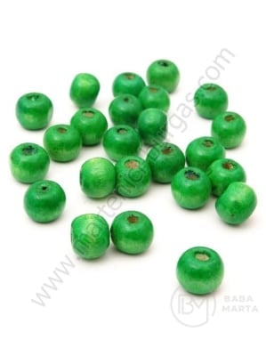 Bilă de lemn 8x7mm verde gaură 3mm 1 paquet 40g ~230 pcs 321173