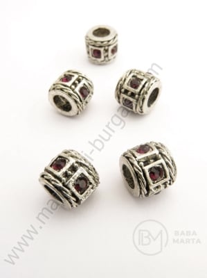 Mărgele metalice cristal 11x9mm, gaură 5mm, 1 buc. 309415