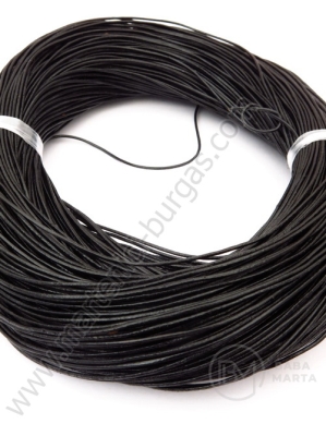 Piele naturală rotundă neagra 1mm 1 metru 421145