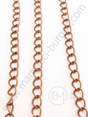 Lanț 6x4x0.8mm cupru (pentru extensii de brațară) 1 meter 301104