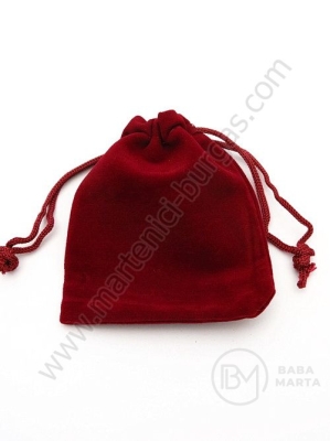Geantă pentru bijuterii 7x9cm catifea bordo 1 pachet 5 buc 461439