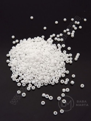 Mărgele de sticlă 1,8~2,0 mm calitate alb mat 1, 1 pachet 40 g ~3500 buc 331654