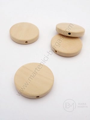 Mărgele din lemn 25x5mm natural, gaură 2mm, 10 buc. 321239