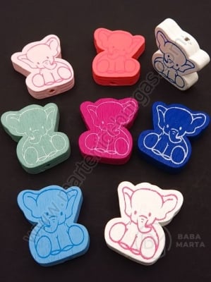 Figurină elefant din lemn 25x21x6mm MIX 1 pack 10 pcs 327146