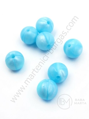 Bilă de mărgele din silicon 12mm gaură 1.5mm 1 paquet 5 buc 317045
