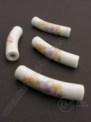 Mărgele de porțelan ~38~40x9mm gaură pictătă 4mm 1 buc 335061